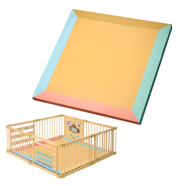 ZETY Under the Sea 8-panel playpen mat, PU leather and waterproof