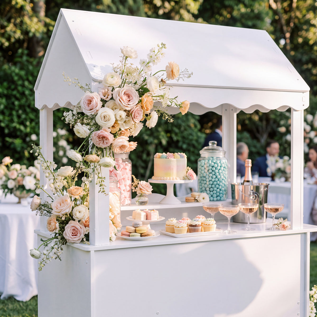 ZETY vintage candy cart styled indoors with balloons