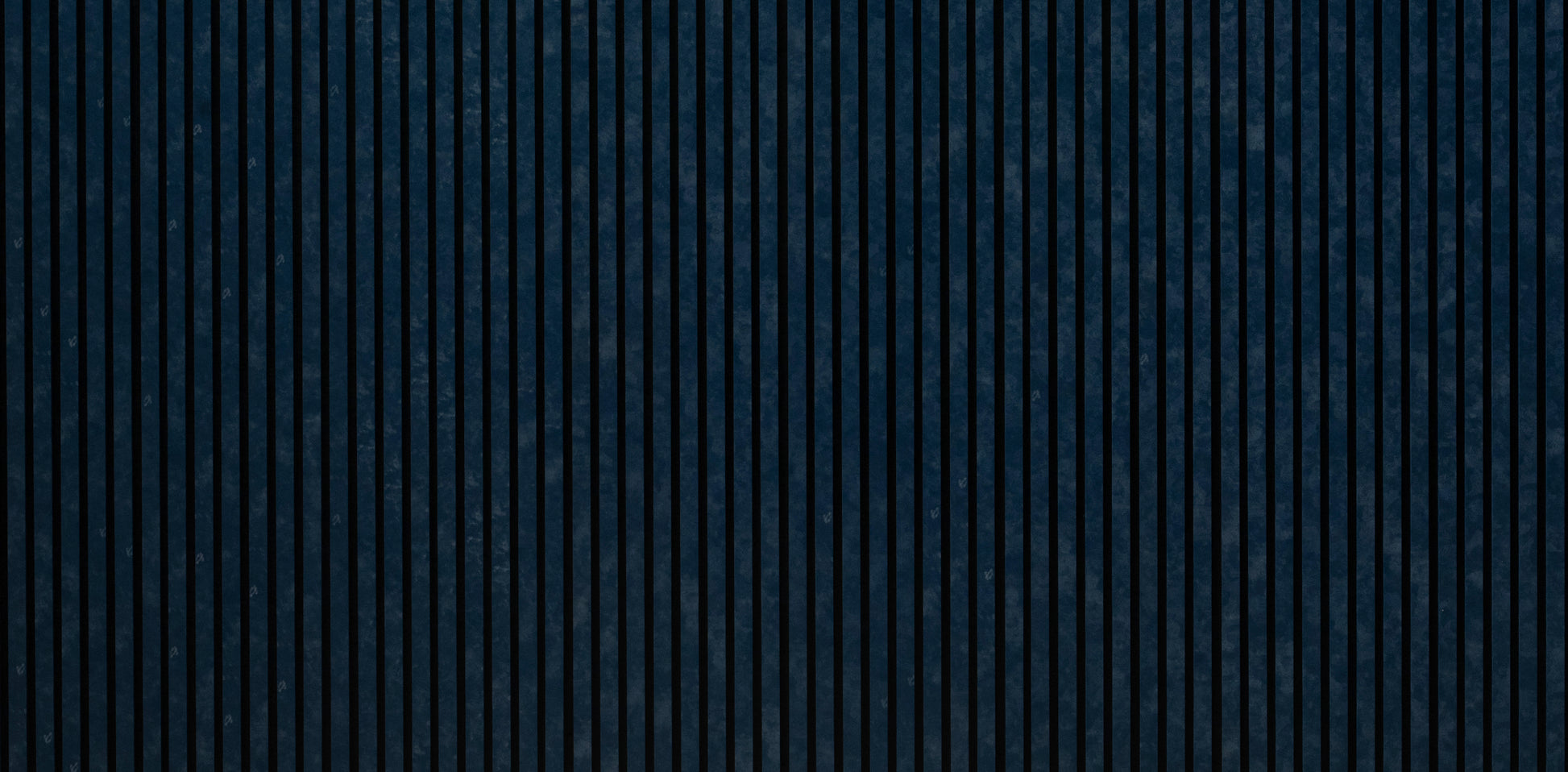 Navy blue slat wall panel detail showing 0.52 inch slat spacing, ZETY