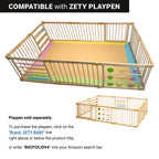 Colored 10-panel playpen mat in wipe-clean PU leather, ZETY