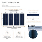 Dimensions diagram for ZETY blue wainscoting panels: four 24 by 48 inch slat panels plus two 48 inch top molding pieces, 96 inch installed width