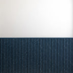 Close-up of the blue slat texture on ZETY wainscoting panels