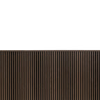 Walnut wainscot slat panels finished with top molding against a white upper wall