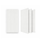 White slat wainscoting panels from ZETY shown as a 4-pack with soft shadow
