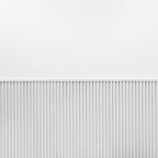 Close-up of the white slat texture on ZETY wainscoting panels