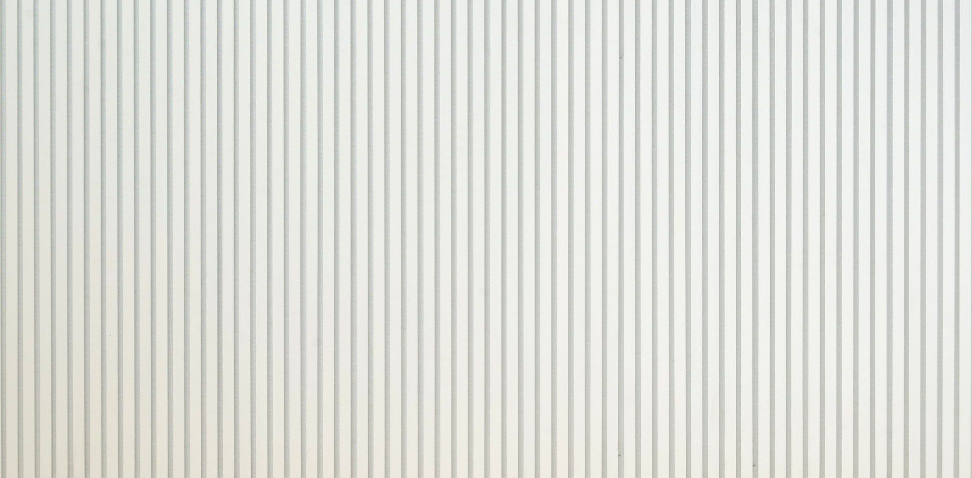 White slat wall panel detail showing 0.52 inch slat spacing, ZETY