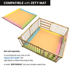 Natural wood playpen for babies and toddlers, 8 panels with built-in activity toys, ZETY