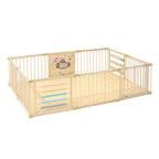 ZETY Under the Sea 10-panel wooden baby playpen with a ZETY play mat inside